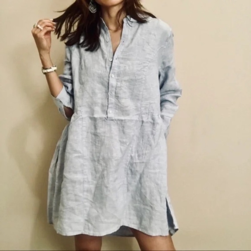 H by Halston Light Blue Long Sleeve Dress